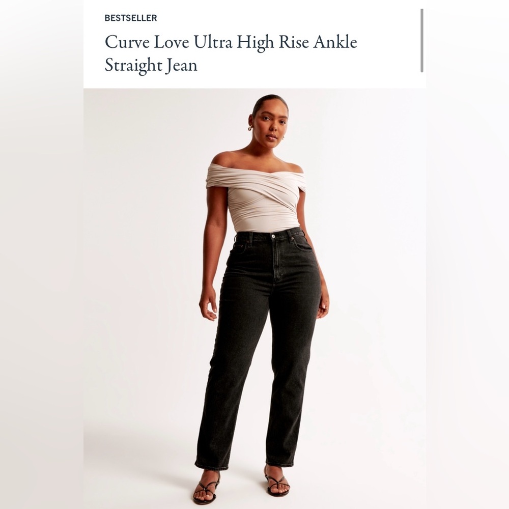 Abercrombie & Fitch Curve Love The Ankle Straight Ultra High Rise Jeans